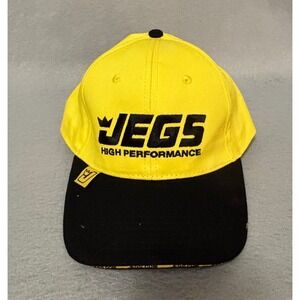 JEGS High Performance Racing Hat Yellow Black Adjustable Baseball Cap 551-100